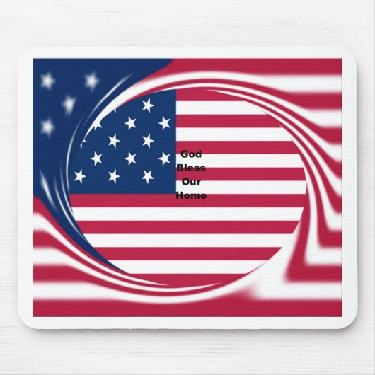 God Bless Our Zuhause: USA Flag Swirl Art Mousepad (Vorne)