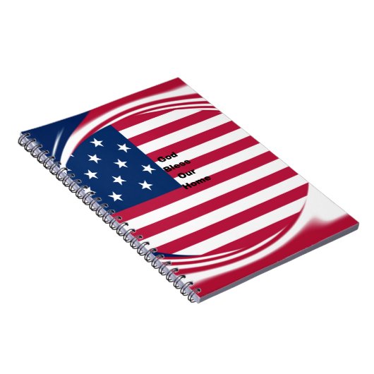 God Bless Our Zuhause: USA Flag Swirl Art Notizblock (Rechte Seite)