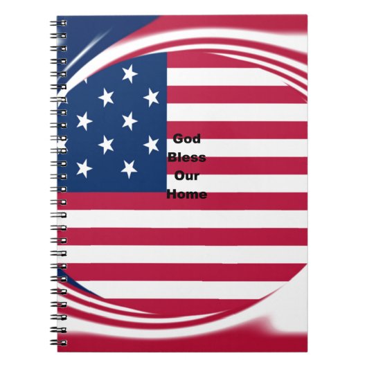 God Bless Our Zuhause: USA Flag Swirl Art Notizblock (Vorderseite)
