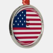 God Bless Our Zuhause: USA Flag Swirl Art Ornament Aus Metall (Rechts)