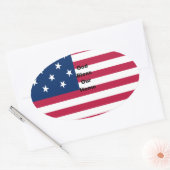 God Bless Our Zuhause: USA Flag Swirl Art Ovaler Aufkleber (Umschlag)
