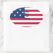God Bless Our Zuhause: USA Flag Swirl Art Ovaler Aufkleber (Tasche)