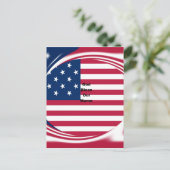 God Bless Our Zuhause: USA Flag Swirl Art Postkarte (Stehend Vorderseite)