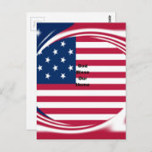God Bless Our Zuhause: USA Flag Swirl Art Postkarte (Vorne/Hinten)