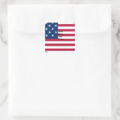 God Bless Our Zuhause: USA Flag Swirl Art Quadratischer Aufkleber (Tasche)