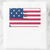 God Bless Our Zuhause: USA Flag Swirl Art Rechteckiger Aufkleber (Tasche)