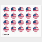 God Bless Our Zuhause: USA Flag Swirl Art Runder Aufkleber (Blatt)