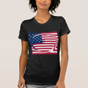 God Bless Our Zuhause: USA Flag Swirl Art T-Shirt