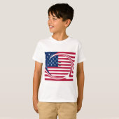 God Bless Our Zuhause: USA Flag Swirl Art T-Shirt (Vorne ganz)