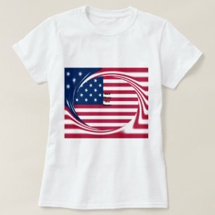God Bless Our Zuhause: USA Flag Swirl Art T-Shirt