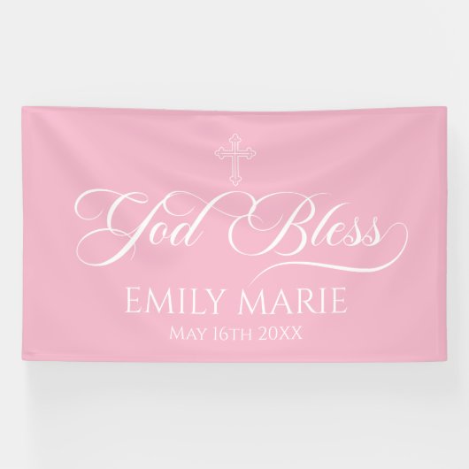 GOD BLESS PINK banner backdrop  (Horizontal)