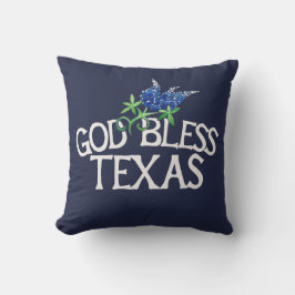 God Bless Texas Bluebonnet Art "Texas Bluebonnets" Kissen