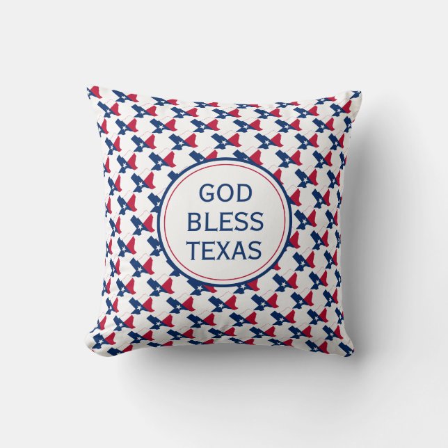 GOD BLESS TEXAS Inspirational Texan Flag Kissen (Vorderseite)