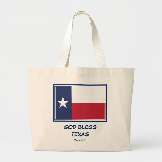 GOD BLESS TEXAS Patriotic Texan Flag Jumbo Stoffbeutel (Vorne)