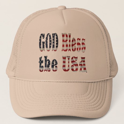 GOD BLESS THE USA-HAT TRUCKERKAPPE (Vorderseite)