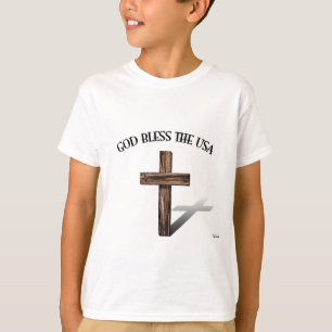 GOD BLESS THE USA mit robustem Kreuz T-Shirt