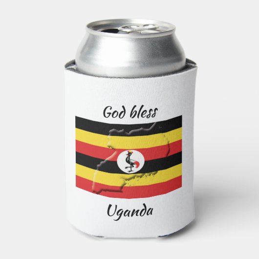 GOD BLESS UGANDA, kundenspezifischer Sake Dosenkühler (Kanne Vorderseite)