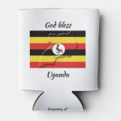 GOD BLESS UGANDA, kundenspezifischer Sake Dosenkühler (Vorderseite)