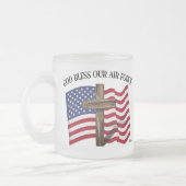 GOD BLESS UNUR AIR FORCE mit robustem Kreuz, US-Fl Mattglastasse (Links)