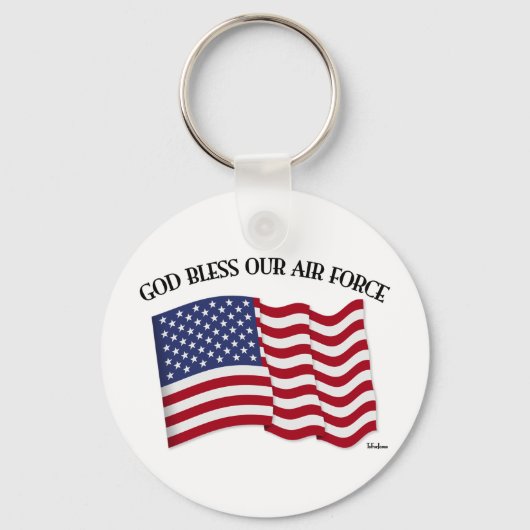 GOD BLESS UNUR AIR FORCE mit US-Flagge Schlüsselanhänger (Vorderseite)