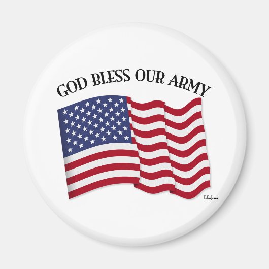GOD BLESS UNUR ARMY mit US-Flagge Magnet (Vorne)