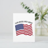 GOD BLESS UNUR ARMY mit US-Flagge Postkarte (Stehend Vorderseite)