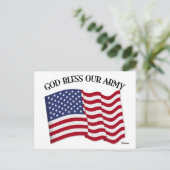 GOD BLESS UNUR ARMY mit US-Flagge Postkarte (Stehend Vorderseite)
