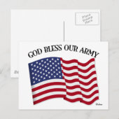 GOD BLESS UNUR ARMY mit US-Flagge Postkarte (Vorne/Hinten)
