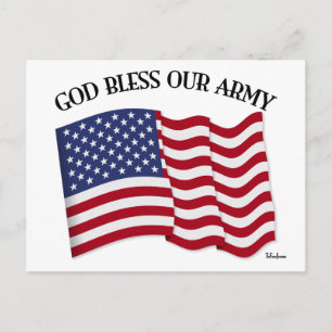 GOD BLESS UNUR ARMY mit US-Flagge Postkarte