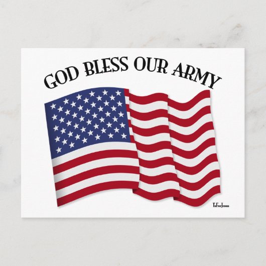 GOD BLESS UNUR ARMY mit US-Flagge Postkarte (Vorderseite)