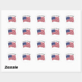 GOD BLESS UNUR ARMY mit US-Flagge Runder Aufkleber (Blatt)
