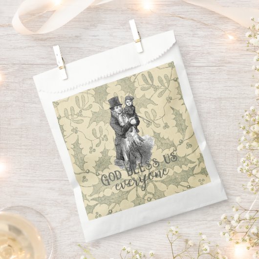 God bless us everyone Dickens Christmas Carol Geschenktütchen (Ausgeschnitten)