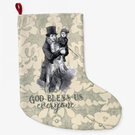 God bless us everyone Dickens Christmas Carol Großer Weihnachtsstrumpf