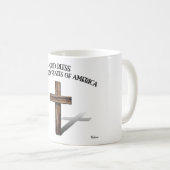 GOD BLESS-USA, robustes Kreuz Kaffeetasse (VorderseiteRechts)