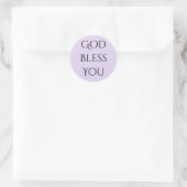 God Bless You Lavender and Black Runder Aufkleber (Tasche)