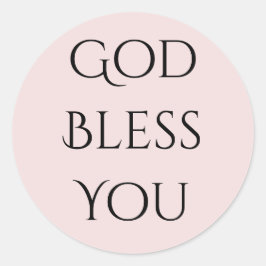God Bless You Pink and Black  Runder Aufkleber