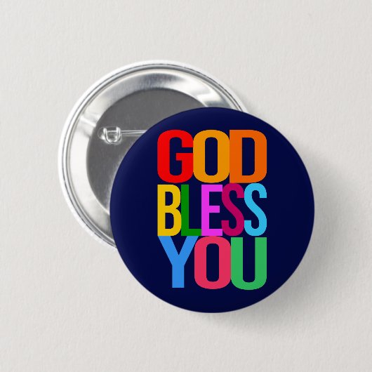 GOD BLESS YOU Positive bunt Button (Vorne & Hinten)