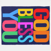 GOD BLESS YOU Positive bunt Fleecedecke (Vorderseite (Horizontal))