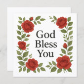 God Bless You Religious Rose Floral Cards (Vorne/Hinten)
