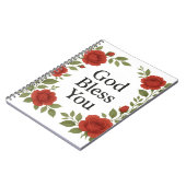 God Bless You Religious Rose Floral Cards Notizblock (Linke Seite)