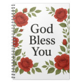 God Bless You Religious Rose Floral Cards Notizblock (Vorderseite)