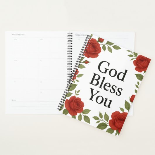 God Bless You Religious Rose Floral Cards Planer (Anzeige)