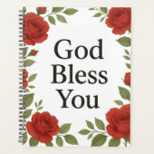 God Bless You Religious Rose Floral Cards Planer (Vorderseite)