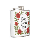 God Bless You Religious Rose Floral Flachmann (Rechts)