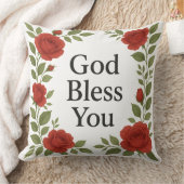 God Bless You Religious Rose Floral Kissen (Decke)