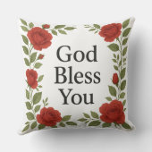 God Bless You Religious Rose Floral Kissen (Rückseite)