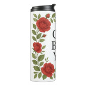 God Bless You Religious Rose Floral Thermosbecher (Nach links gedreht)