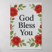 God Bless You Rose Floral Poster (Vorne)