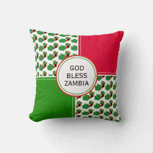 GOD BLESS ZAMBIA Flag Patriotic Inspiration Kissen