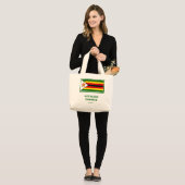 GOD BLESS ZIMBABWE Flag Jumbo Stoffbeutel (Vorderseite (Model))